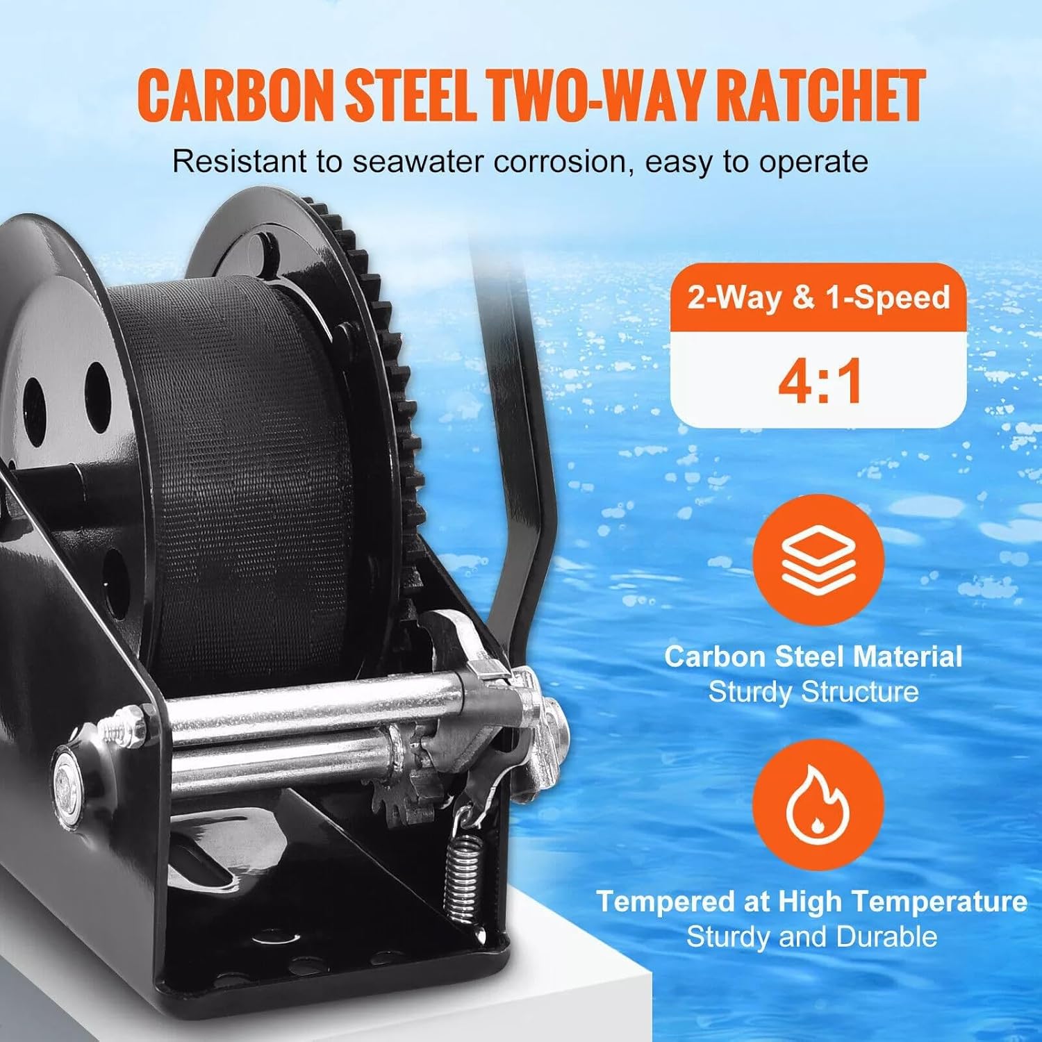 1600 фунтов ручная лебедка ручная лебедка ремень шестерня лебедка квадроцикл лодочный прицеп тяжелый черный