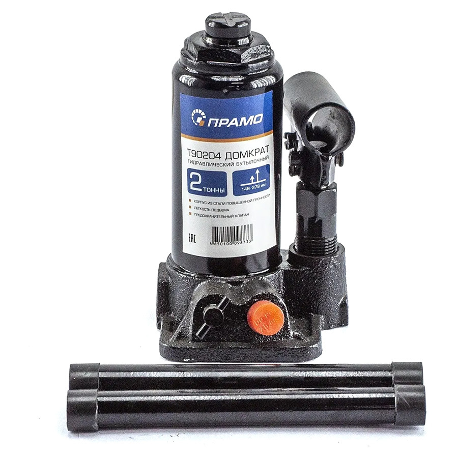 Домкраты ПРАМО Домкрат гидравлический Прамо бутылочный в кейсе 2т 148-278 мм (art. T90204S)