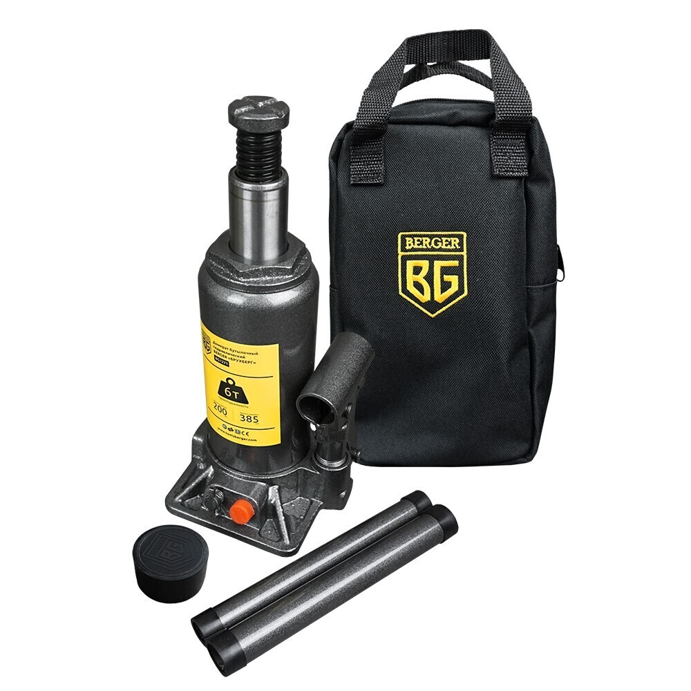 Домкрат гидравлический бутылочный Berger 6 т (BG1271)